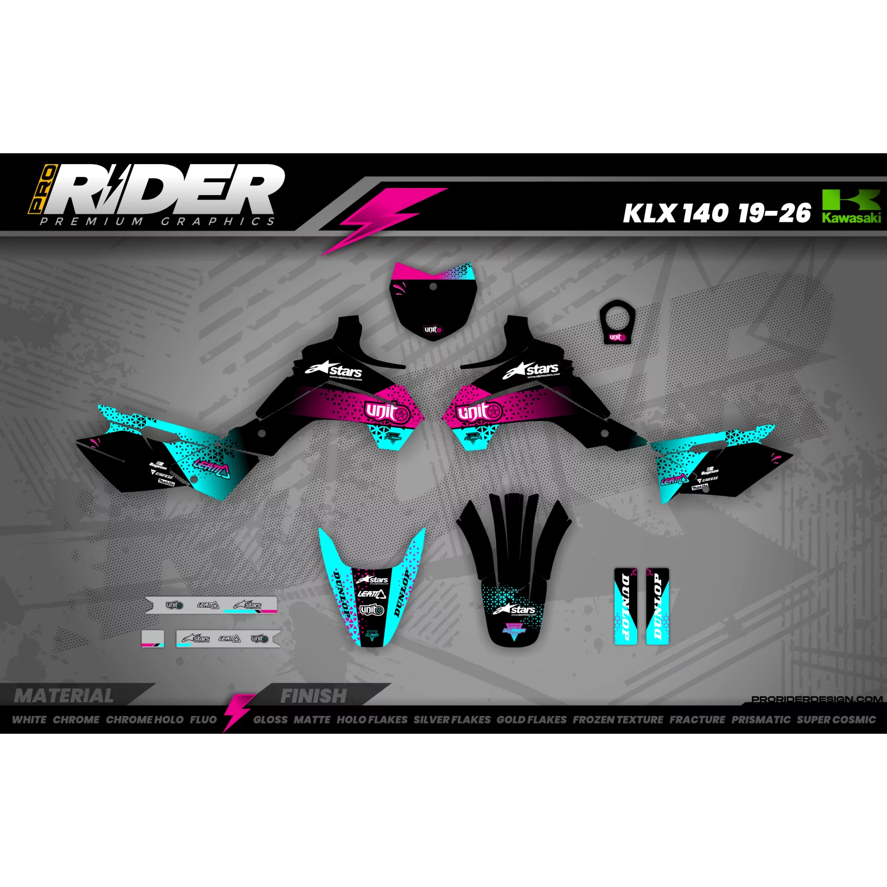 Kit adesivos Motocross PERSO UNIT BLACK - KIT ADESIVOS MOTOCROSS ENDURO