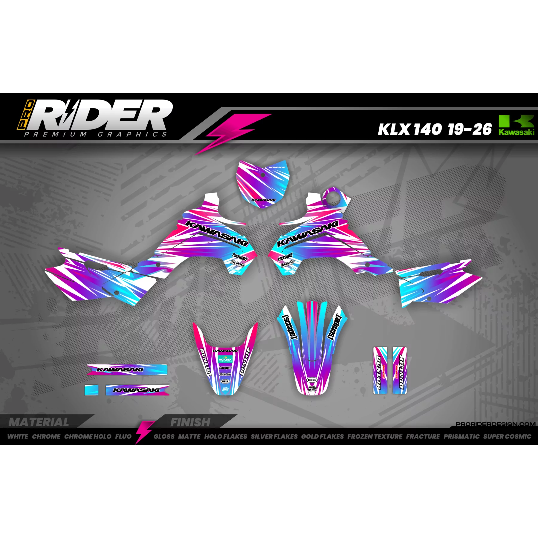 STICKERSET MOTOCROSS KAWASAKI SAVAGE - STICKERSET MOTO KAWASAKI