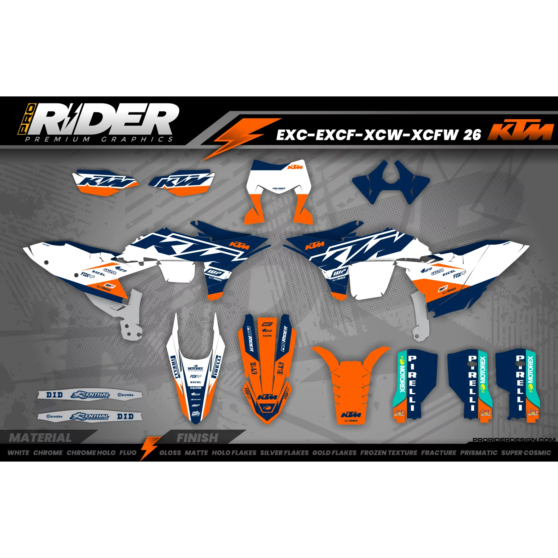 Stickerset Motocross KTM SX SXF EXC - DRIFTING - ALLE MODELLEN STICKERSETS KTM