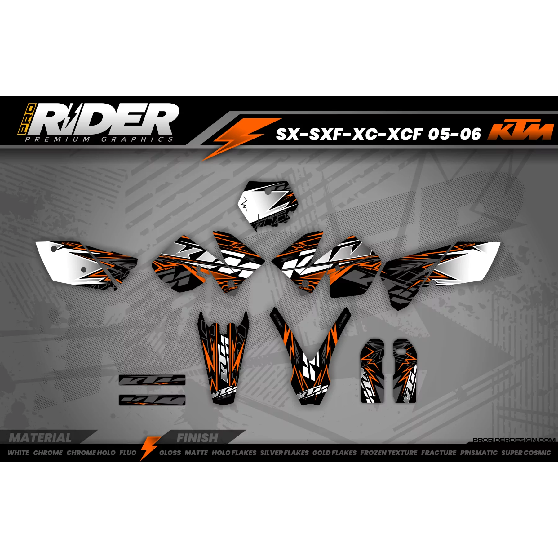 STICKERSET KTM LIGHT BOLD EFFECT - ALLE MODELLEN STICKERSETS KTM