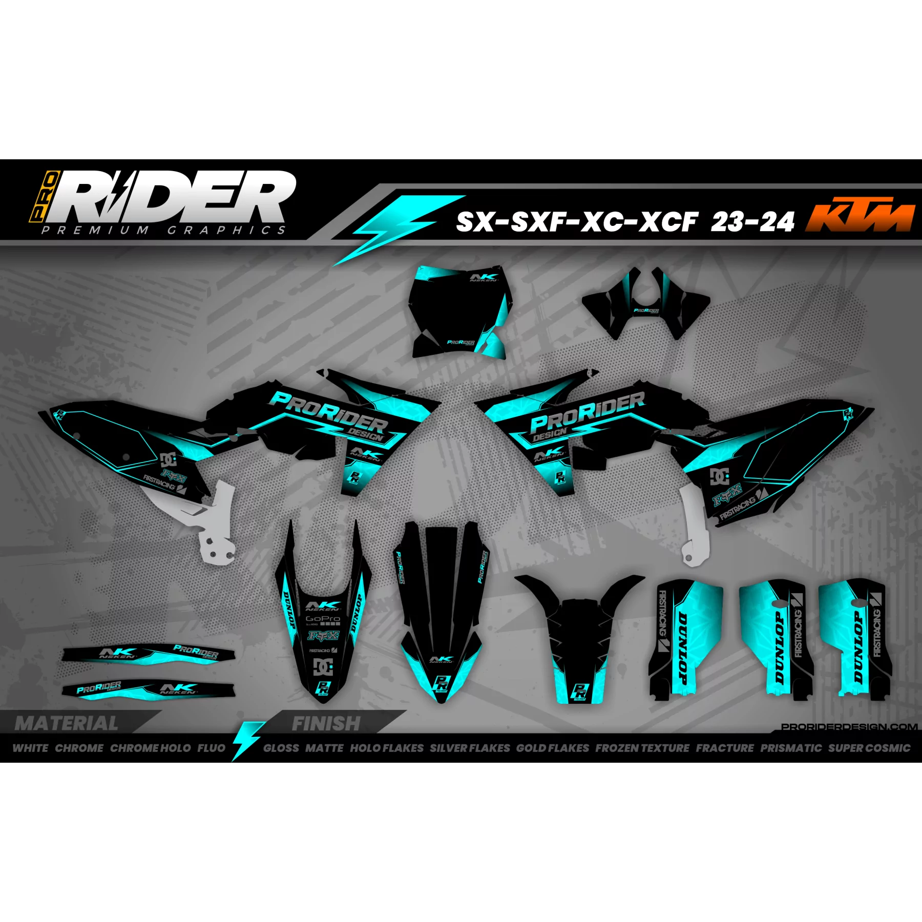 Stickerset Motocross pro rider design (ref:prda34x) - Stickerset MOTOCROSS ENDURO