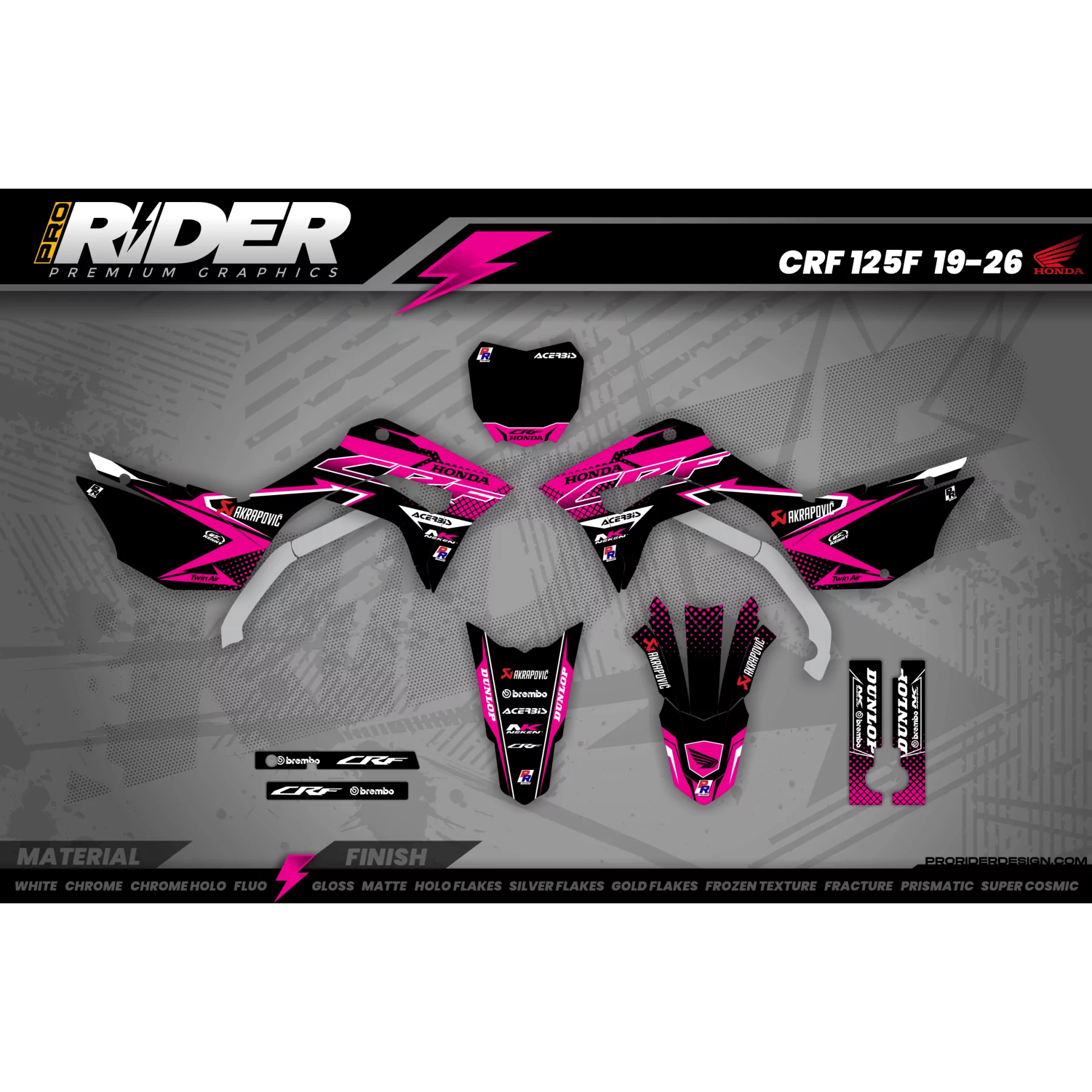 GRAFICHE Motocross PERSO honda FACTORY ENERGY rosa (ref:prda33a3)  - GRAFICHE MOTOCROSS ENDURO