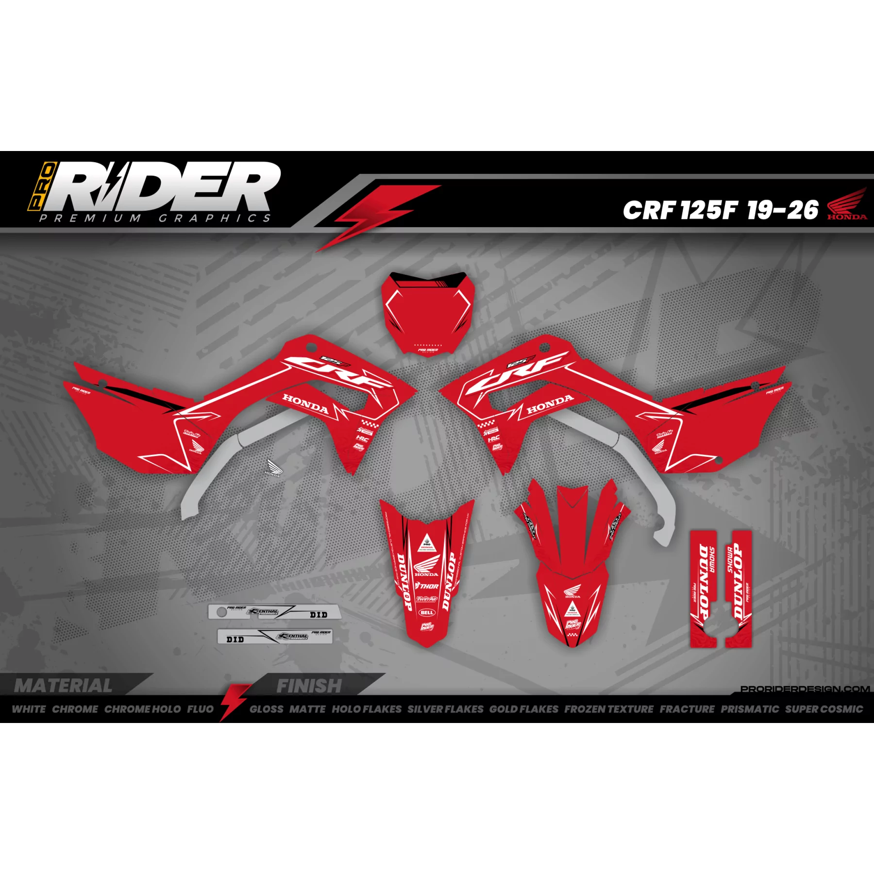 Kit adesivos Motocross HONDA SKYBOUND RED - KIT ADESIVOS MOTOCROSS ENDURO