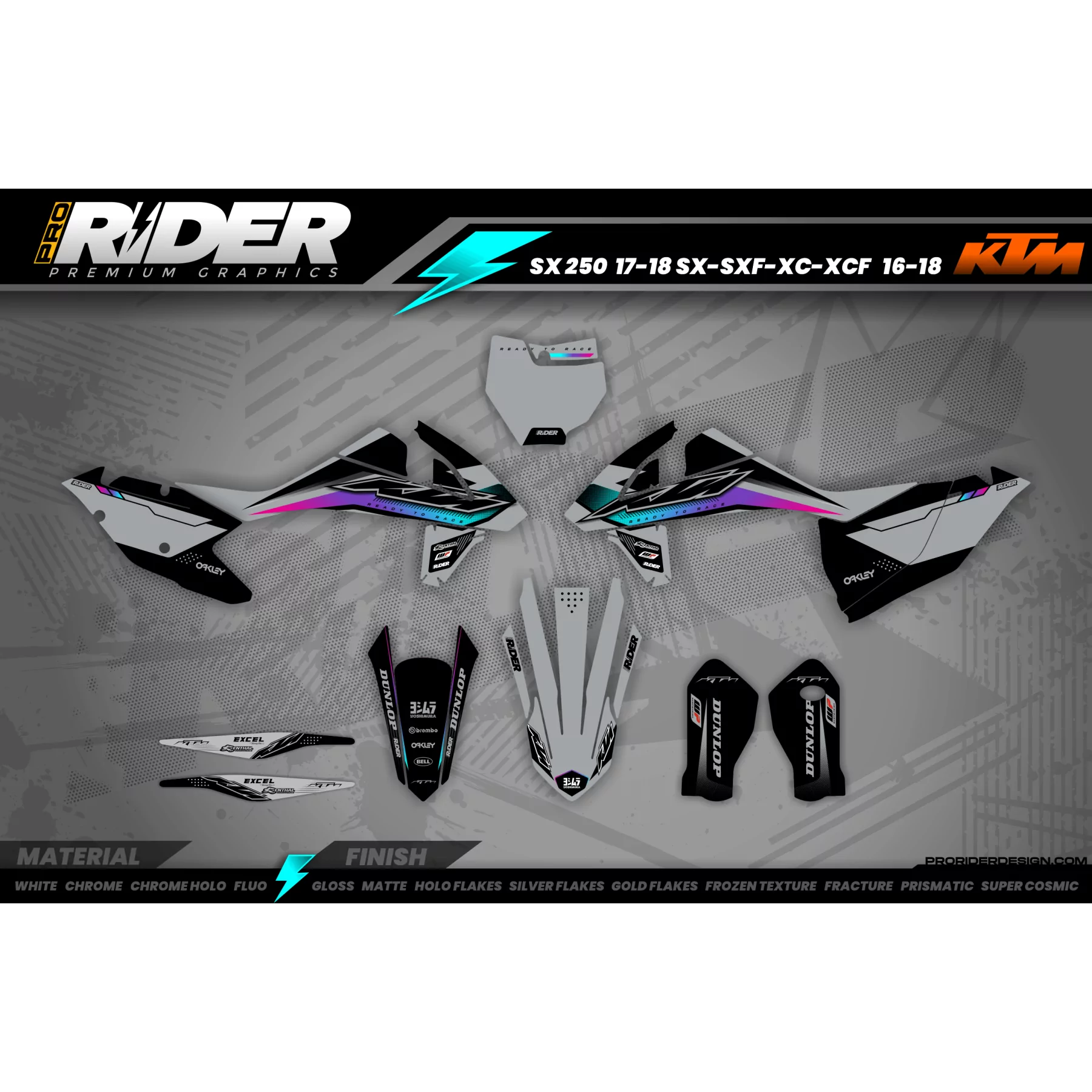 Kit adesivos MOTOCROSS KTM | Markelo - Kit adesivos MOTO KTM