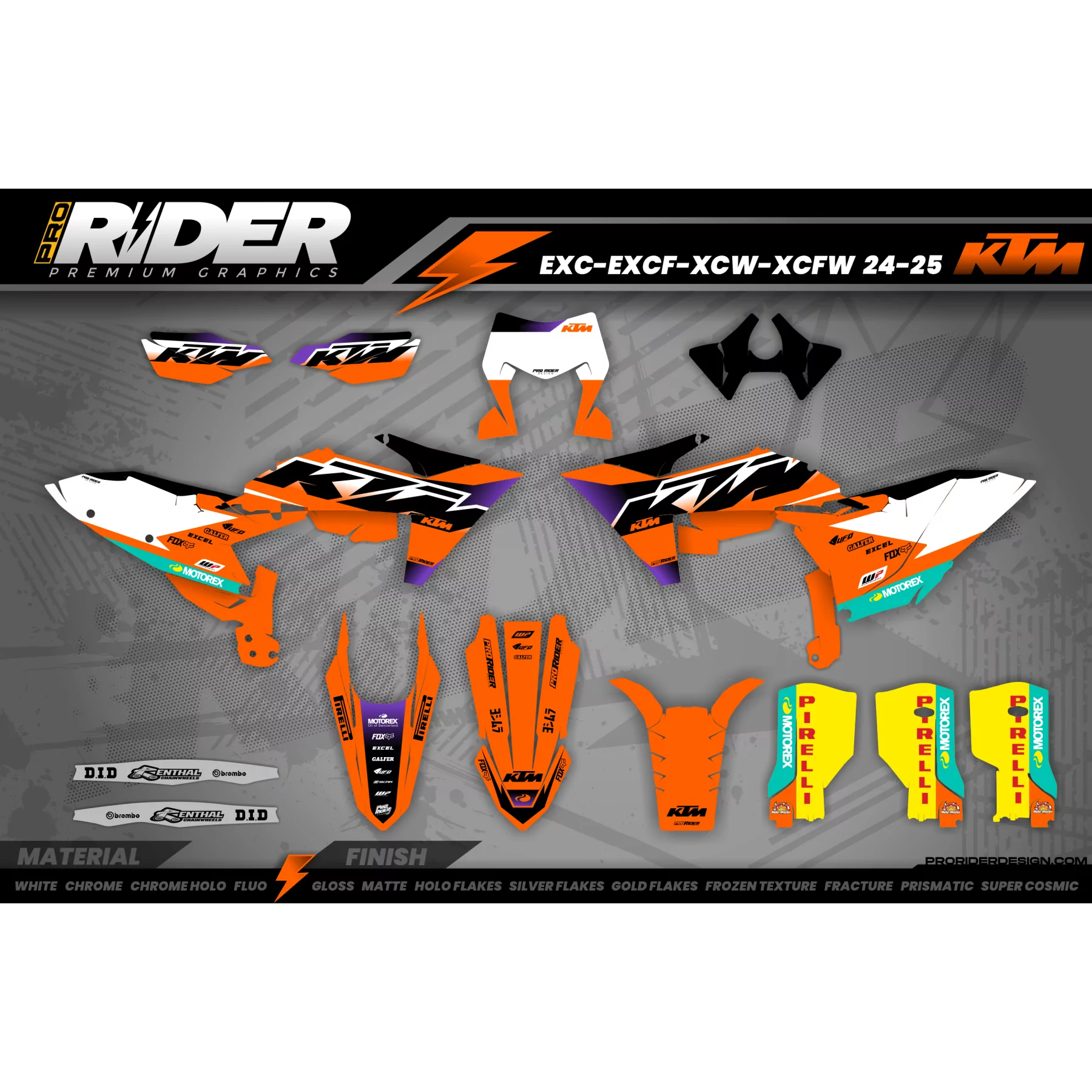 Kit adesivos Motocross KTM SX SXF EXC - ORANGE DRIFTING - TODOS OS MODELOS KITS ADESIVOS KTM