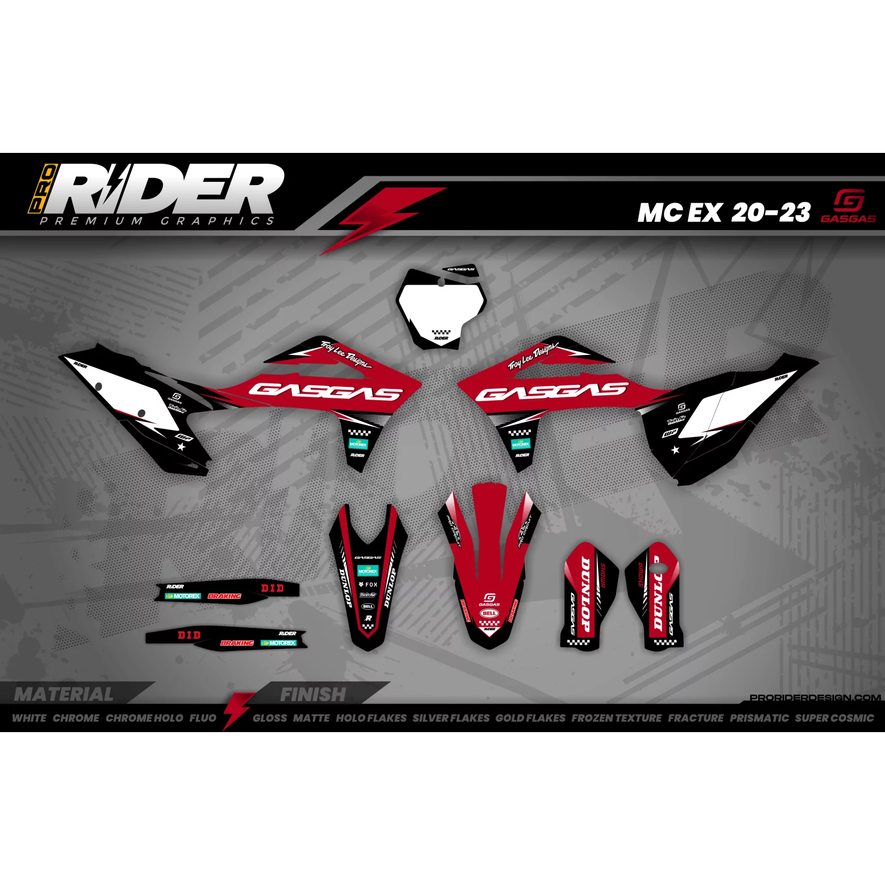 STICKERSET MOTOCROSS GASGAS RED PULSE - STICKERSET MOTO GASGAS