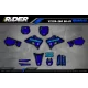 Kit adhesivos Motocross YAMAHA CARTOON MANGA BRUSH BLACK/BLUE  - KIT ADHESIVOS MOTOCROSS / ENDURO YAMAHA