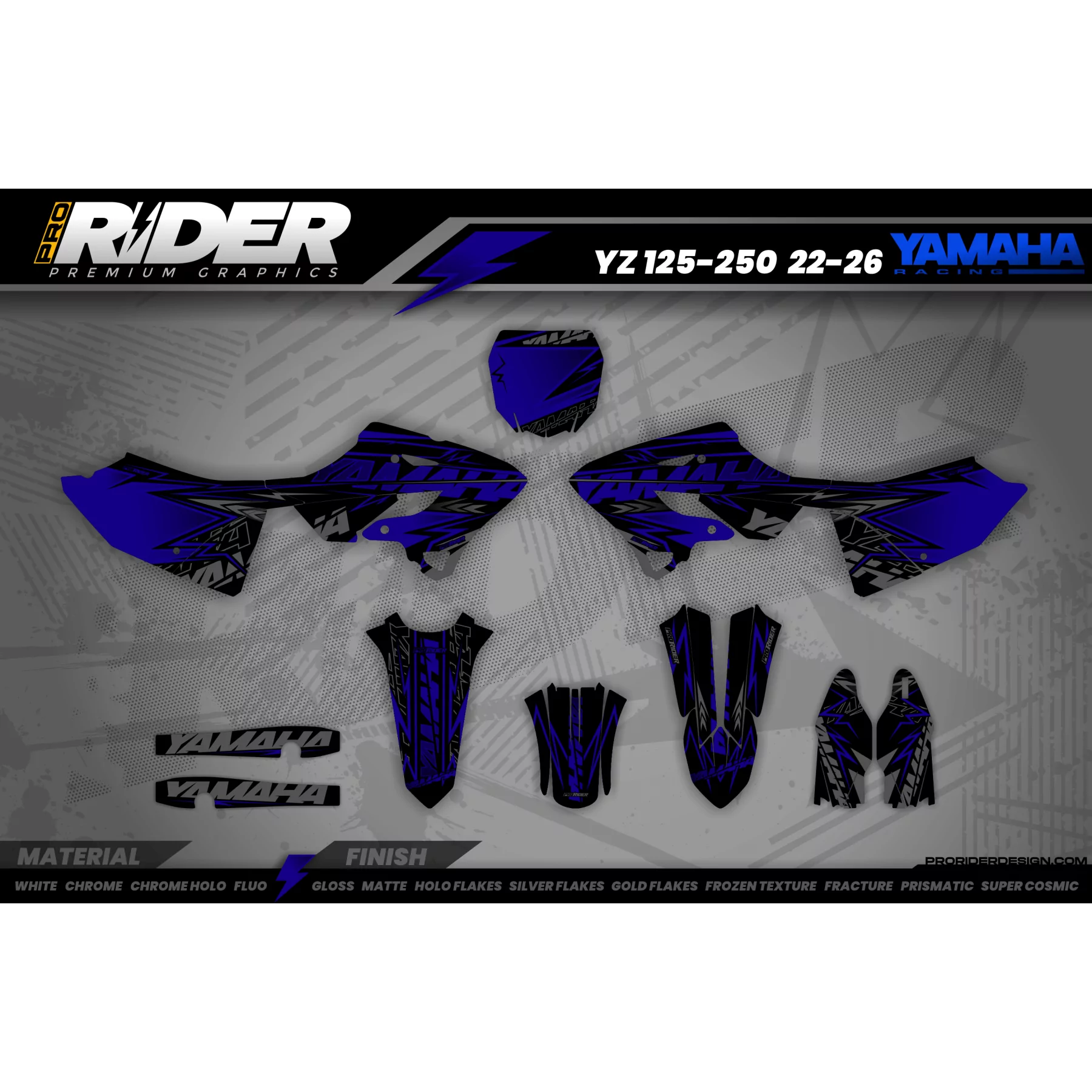 grafiche MOTOCROSS YAMAHA FORCE BLUE  - GRAFICHE MOTO YAMAHA