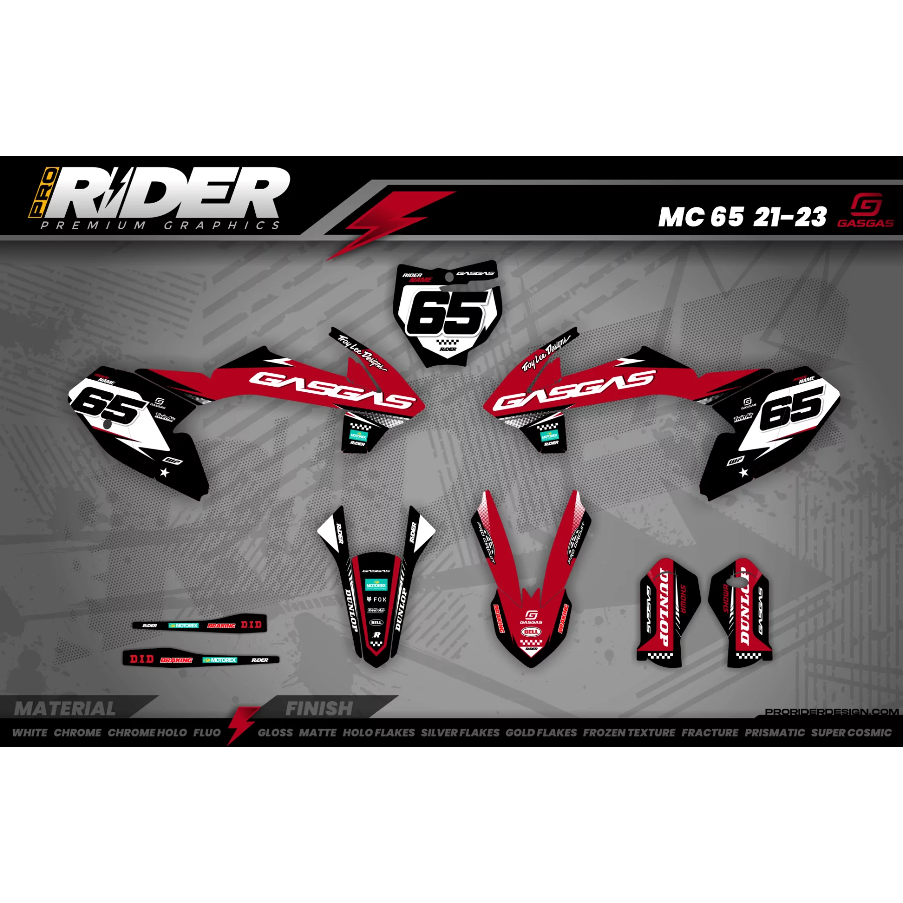 Kit adesivos MOTOCROSS GASGAS RED PULSE - Kit adesivos MOTO GASGAS
