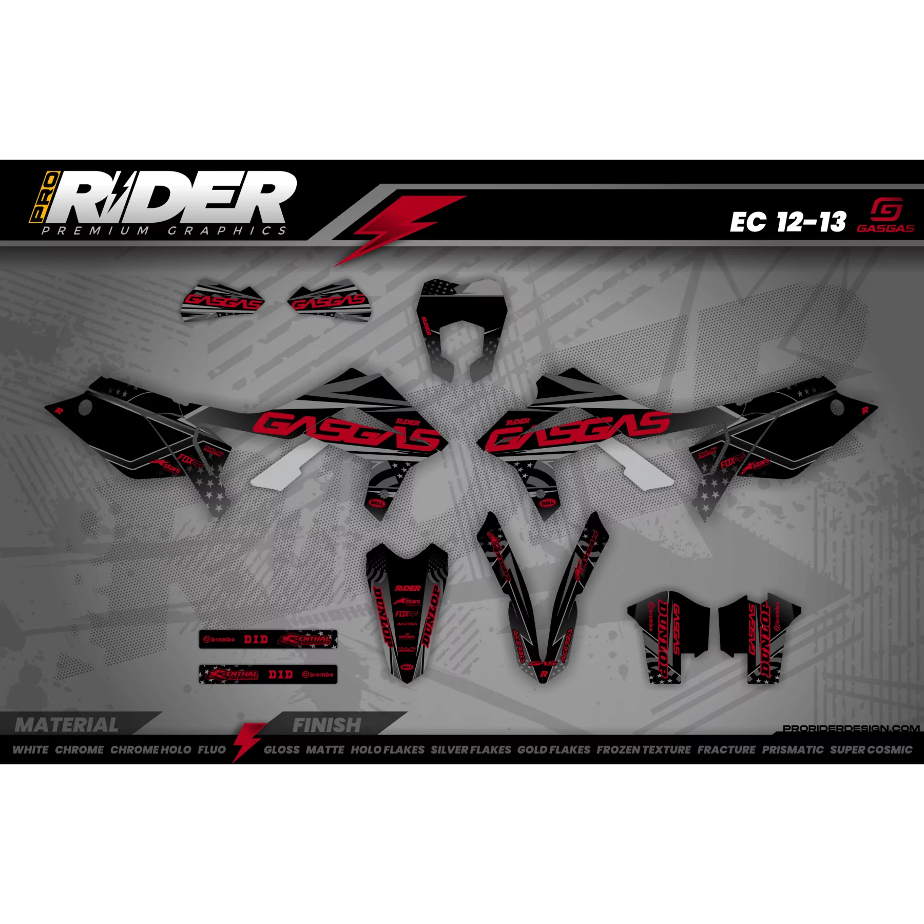 GRAFICHE MOTOCROSS GASGAS BLACK DRIVE  - GRAFICHE MOTO GASGAS