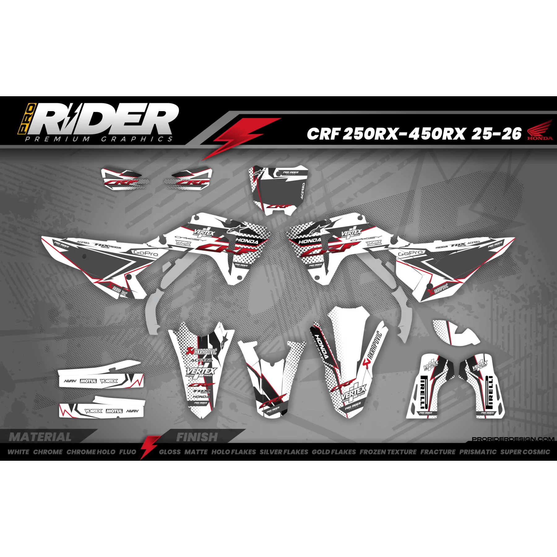 KIT DECO Motocross HONDA VERTEX WHITE (REF:PRDA39A3) - KIT DECO MOT...