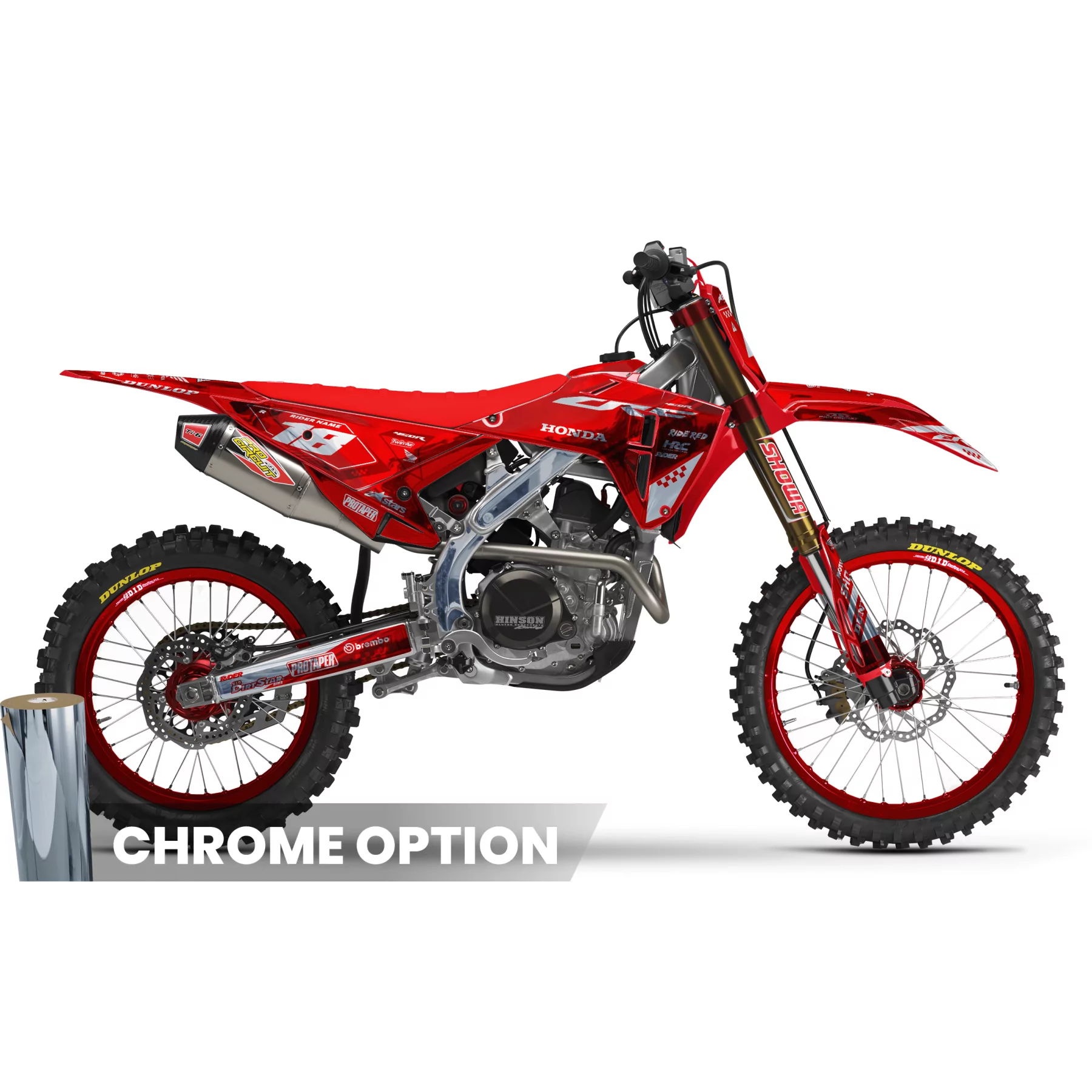 Kit adesivos MOTOCROSS HONDA RED PERFORMANCE - KIT ADESIVOS MOTO HONDA