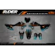 Kit adesivos Motocross KTM SX SXF EXC | Shadow Edition | Black orange dark teal - TODOS OS MODELOS KITS ADESIVOS KTM