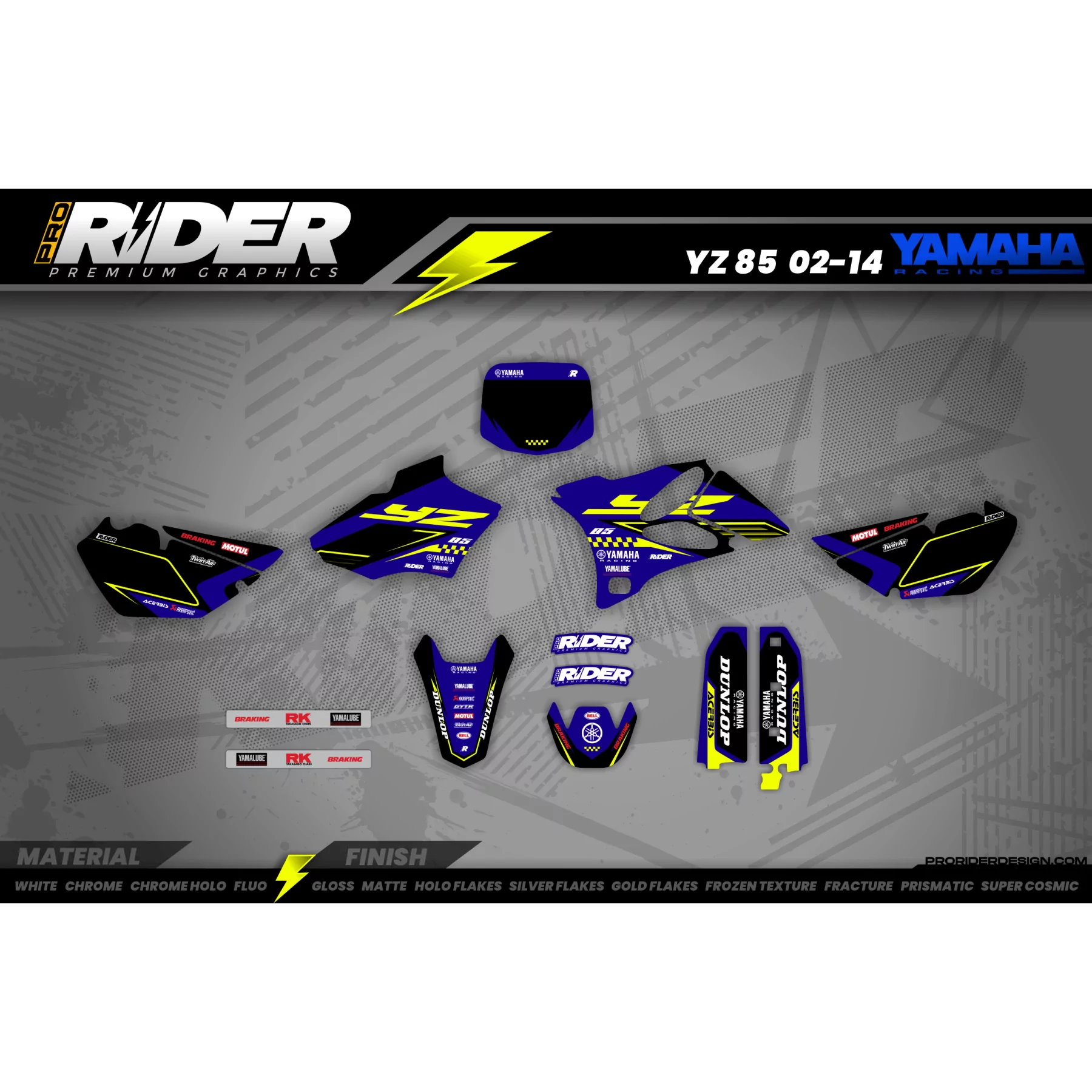 STICKERSET MOTOCROSS YAMAHA KINETIC NEON - Stickerset MOTO YAMAHA