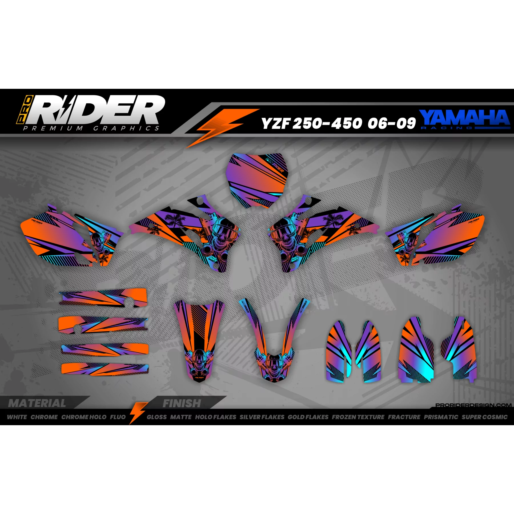 Kit adesivos SUPERMOT personalizável - SKULL TREES - TODOS OS MODELOS KITS ADESIVOS KTM