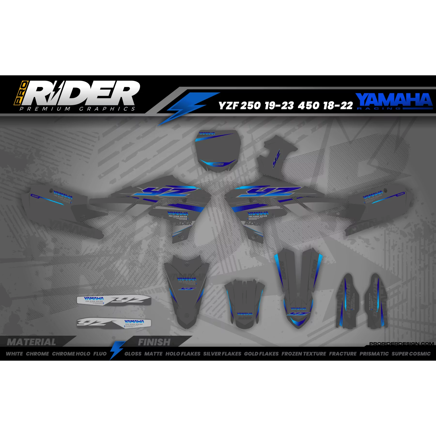Stickerset MOTOCROSS YAMAHA GRITTY - Stickerset MOTO YAMAHA
