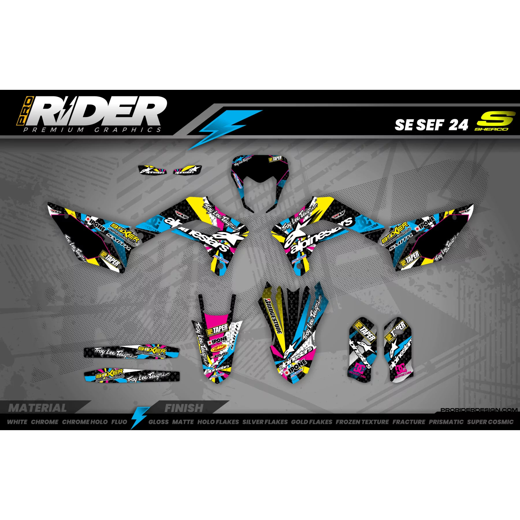 KIT DECO MOTOCROSS PERSO ALPINESTARS MULTI (ref:prda4a) - KIT DECO ...