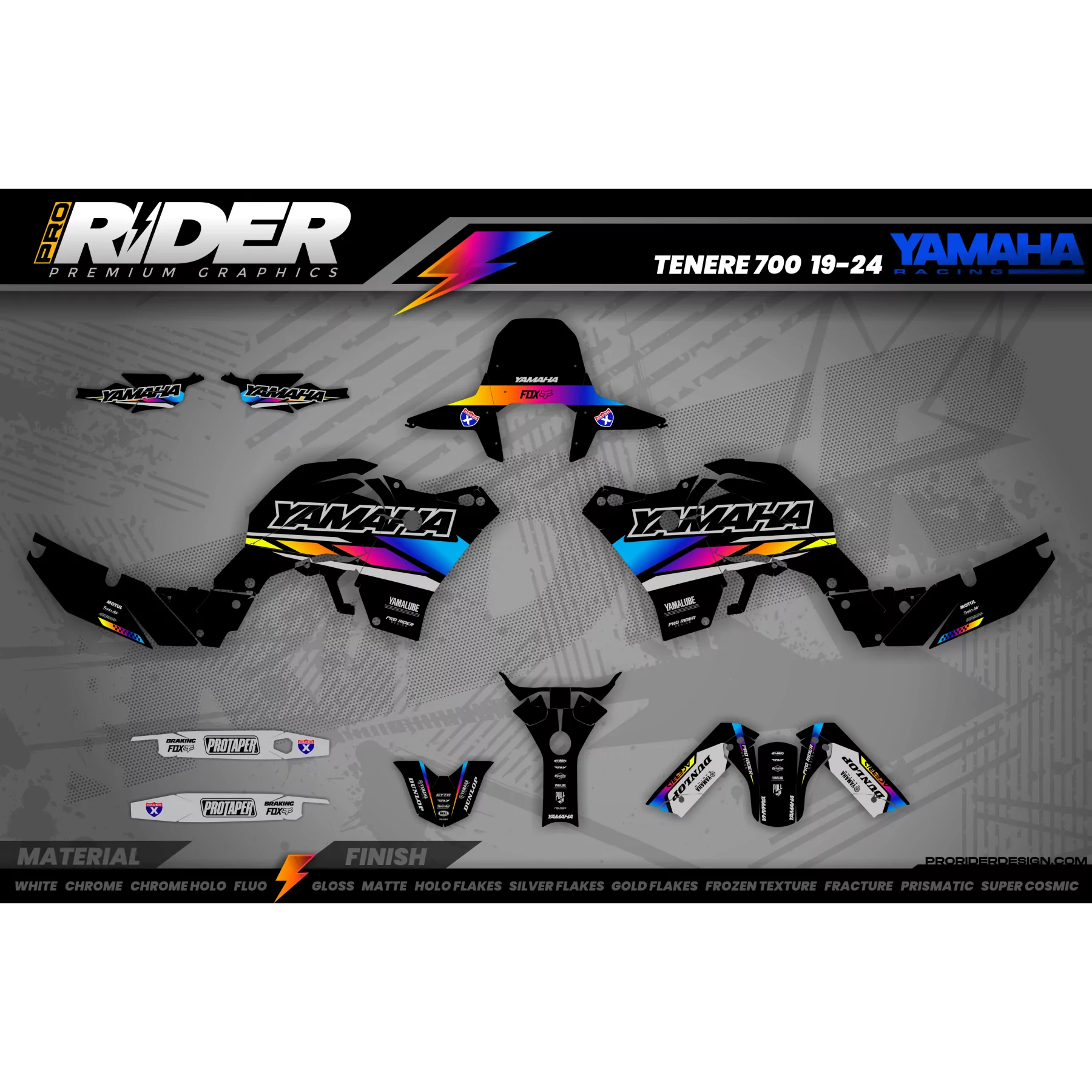 Stickerset yamaha 700 ténéré | Speed Blocks - BLACK - TENERE 700