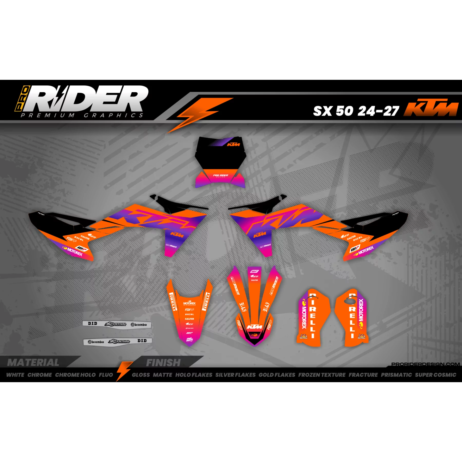 Kit déco Motocross KTM SX SXF EXC - PURPLE VECTOR - KIT DECO MOTOCR...