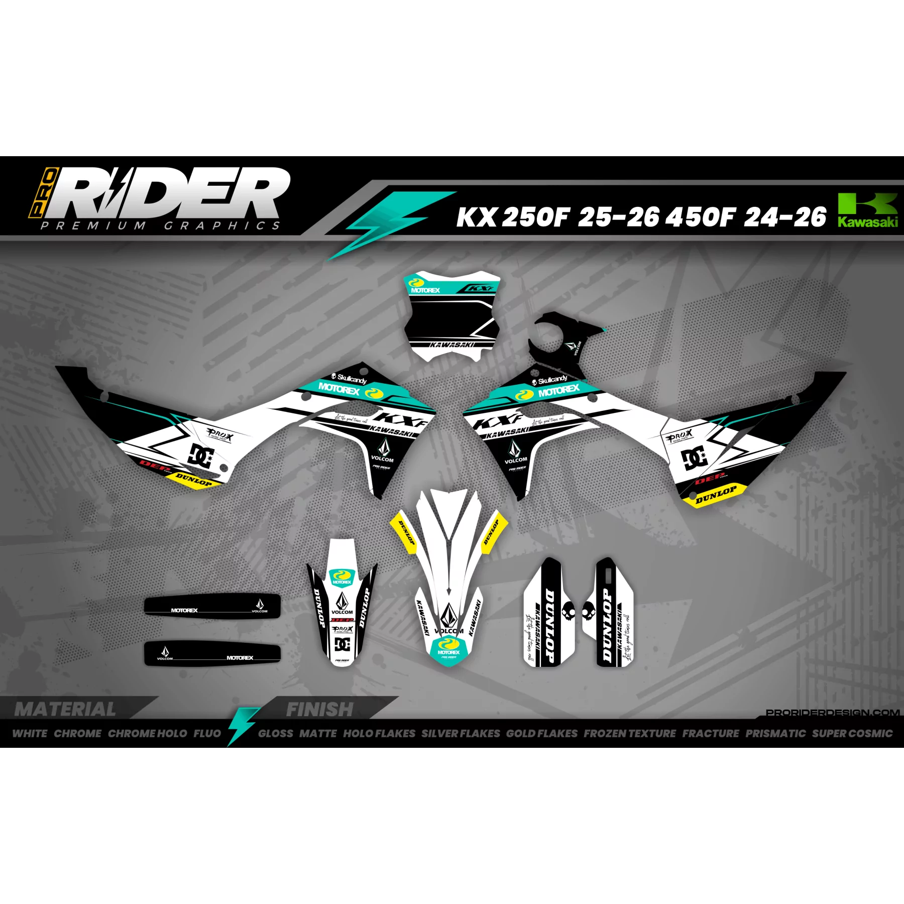 KIT DECO Motocross PERSO KAWASAKI DESTINI - KIT DECO MOTOCROSS KAWA...