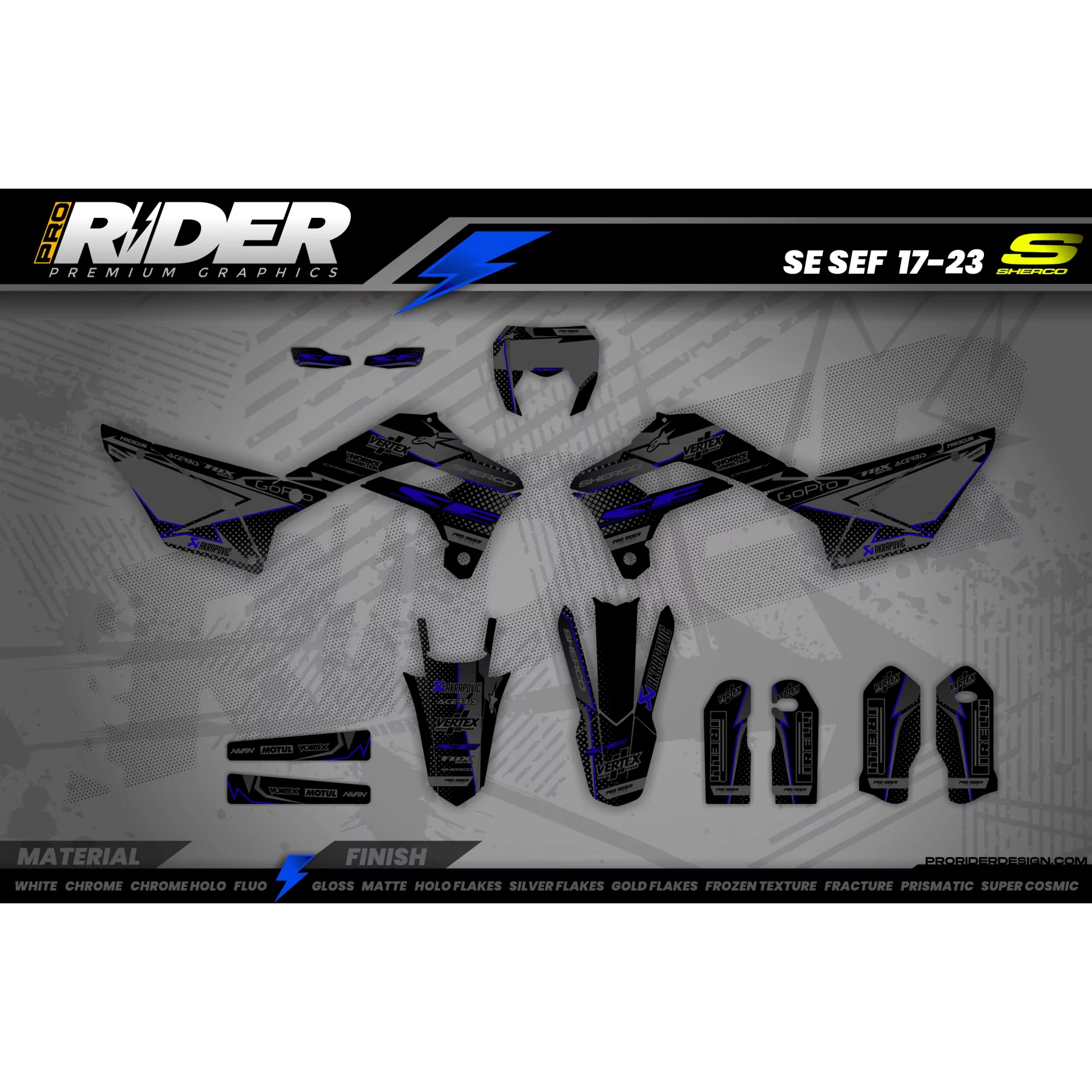 KIT ADESIVOS MOTOCROSS SHERCO I Wilded - SE / SE-R / SEF / SEF-R / SC / SCF 125-250-300-450