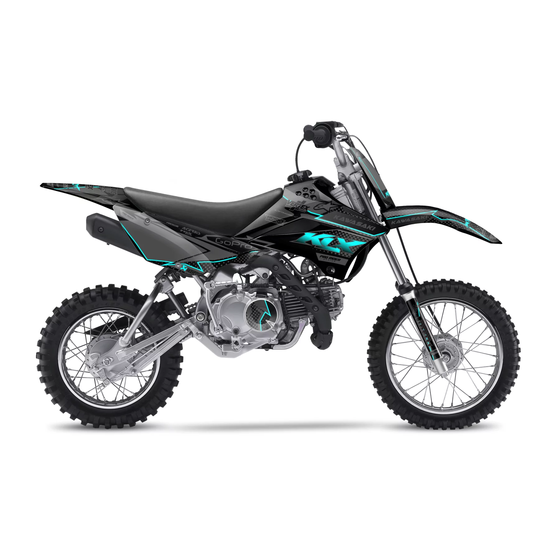 KIT DÉCO MINI Motocross KAWASAKI | Turquoise