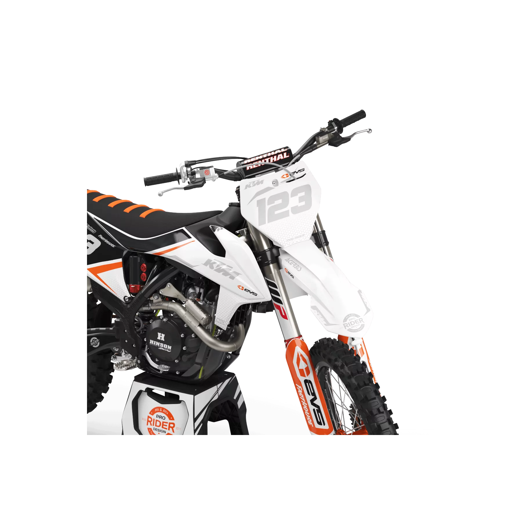 STICKERSET moto Stickerset Motocross PERSO KTM EVS BLACK AND WHITE