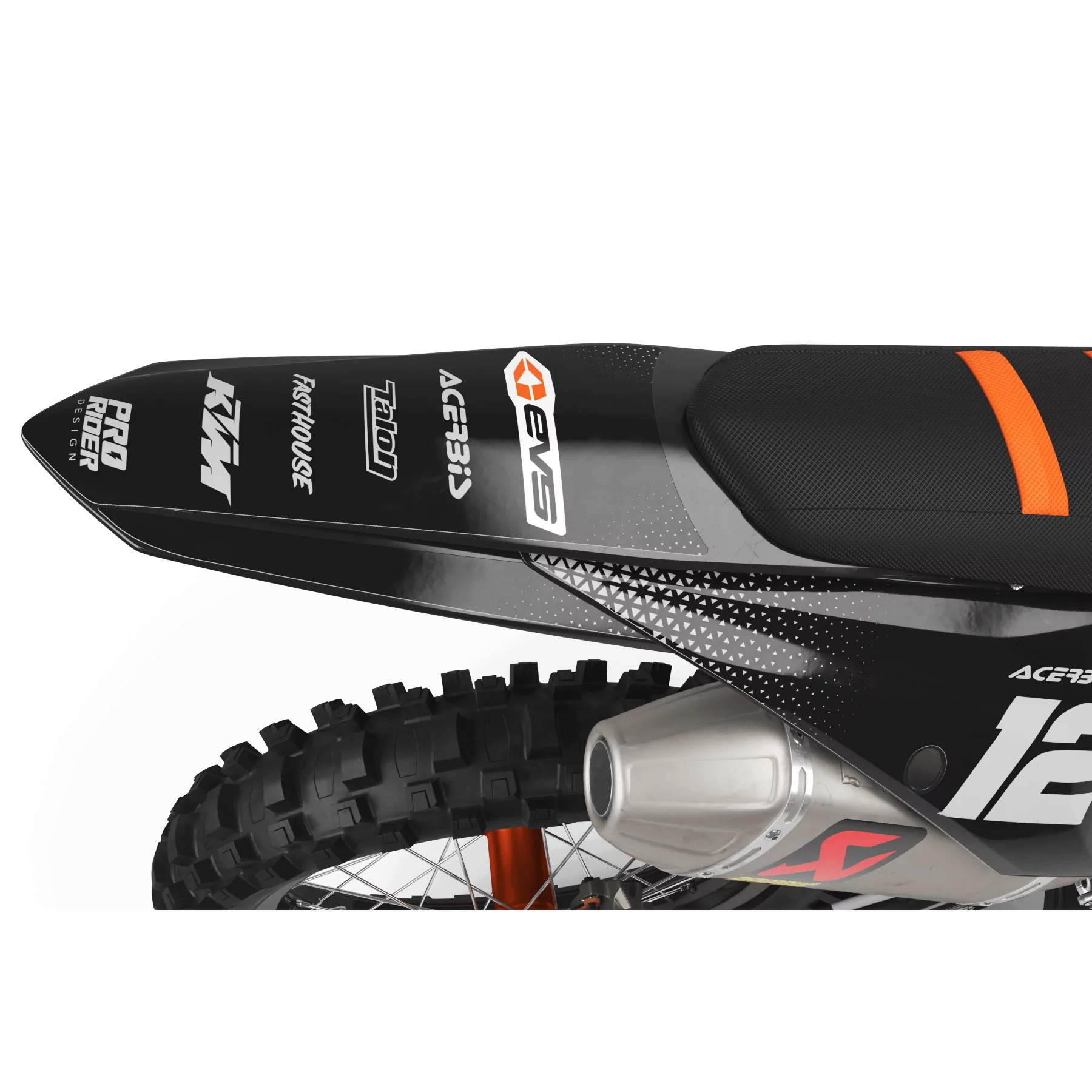 STICKERSET motor Stickerset Motocross PERSO KTM EVS BLACK AND WHITE
