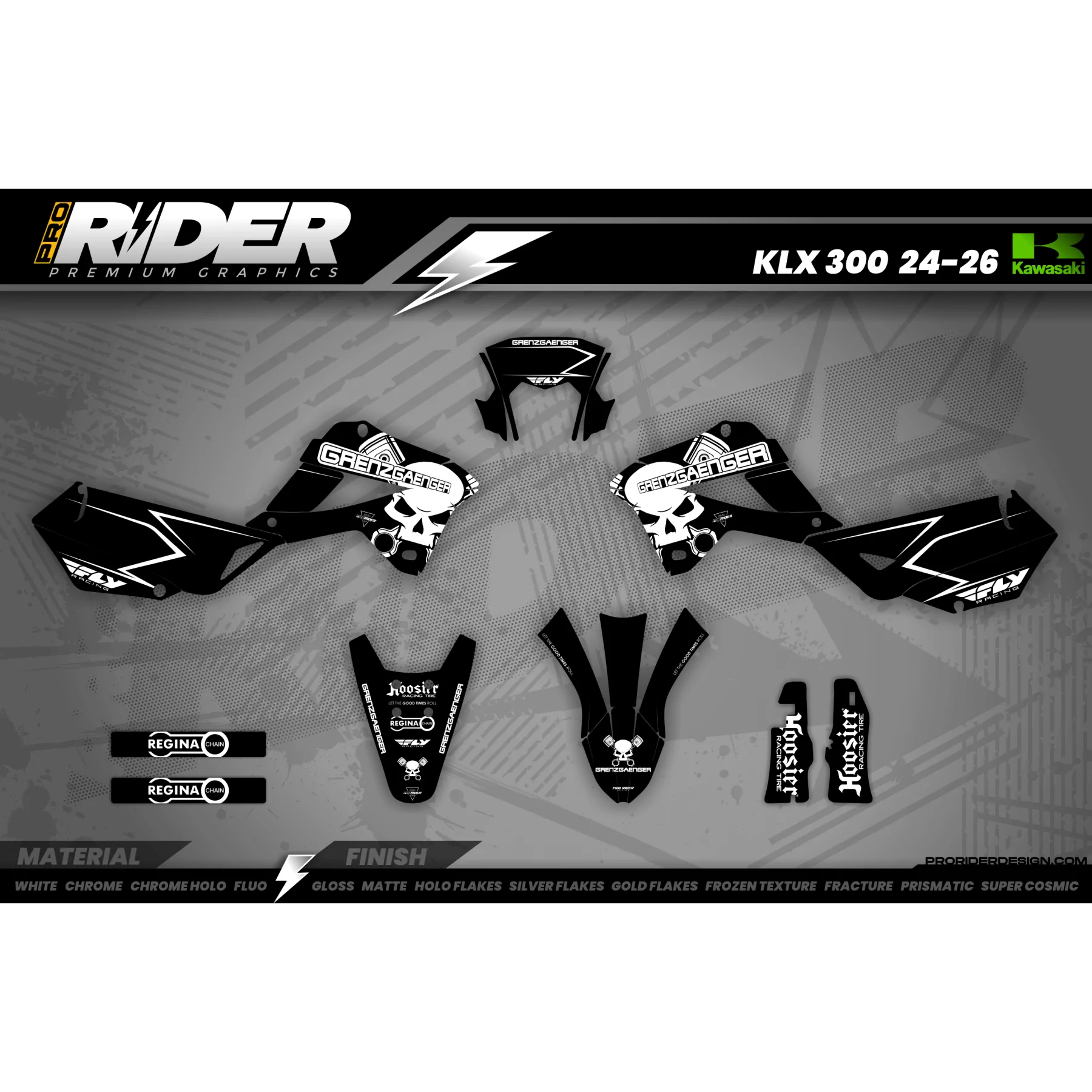 Kit adesivos Motocross PERSO GRENZGAENGER BLACK - KIT ADESIVOS MOTOCROSS ENDURO