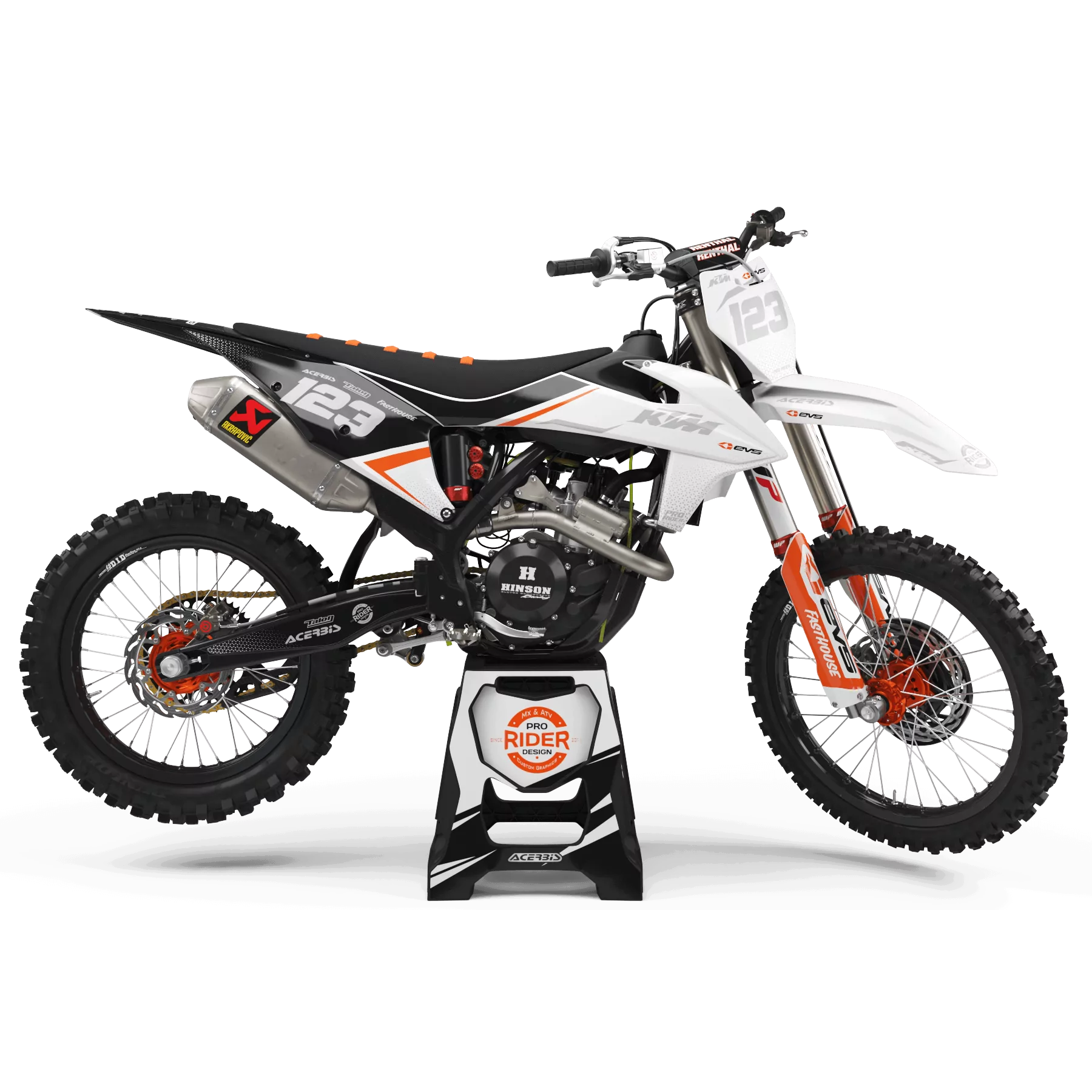 GRAPHICS Moto Graphics Motocross PERSO KTM EVS BLACK AND WHITE