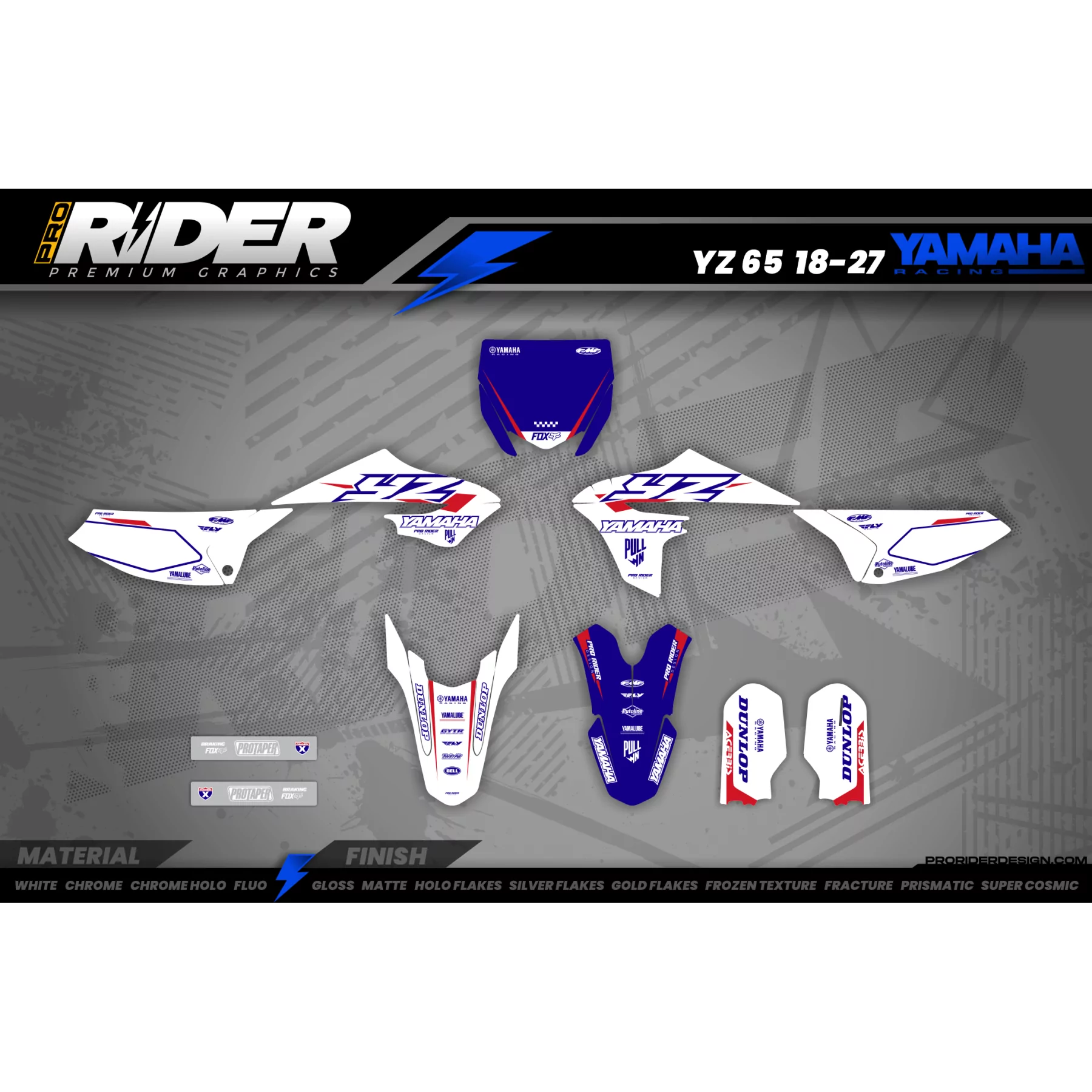 Kit adesivos Motocross YAMAHA WHITE FLAG - KIT ADESIVOS MOTOCROSS / ENDURO YAMAHA