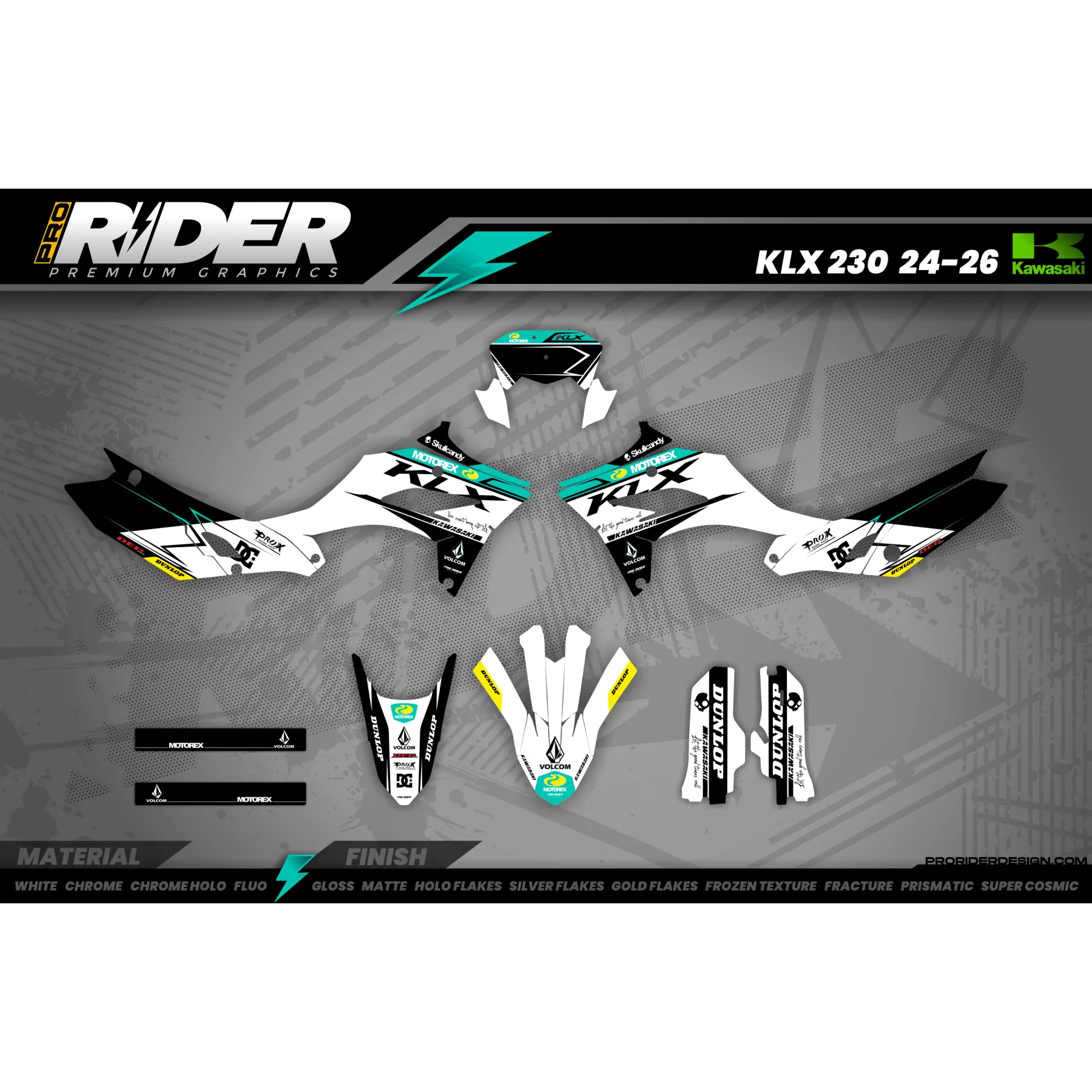 KIT DECO Motocross PERSO KAWASAKI DESTINI - KIT DECO MOTOCROSS KAWA...