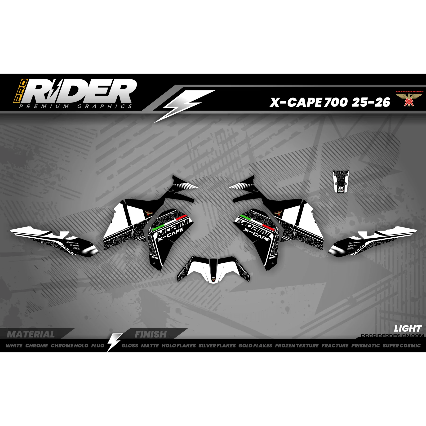 Dekor-Kit MOTO MORINI X-CAPE 650/700 | Pista Blanca