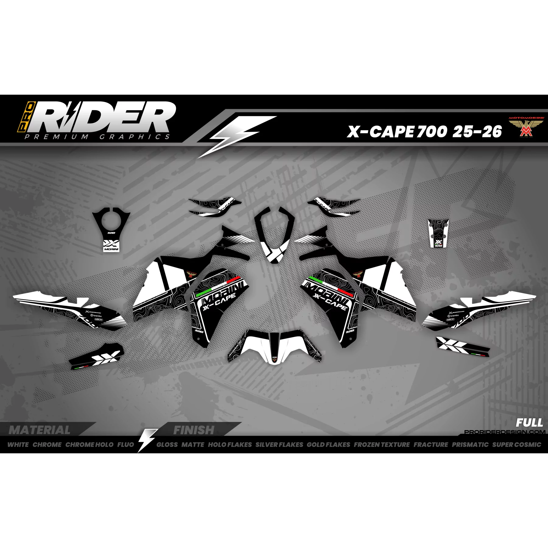 Stickerset MOTO MORINI X-CAPE 650/700 | Pista Blanca