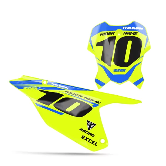 KIT DECO FONDS DE PLAQUES TRIUMPH Traker Yellow Blue