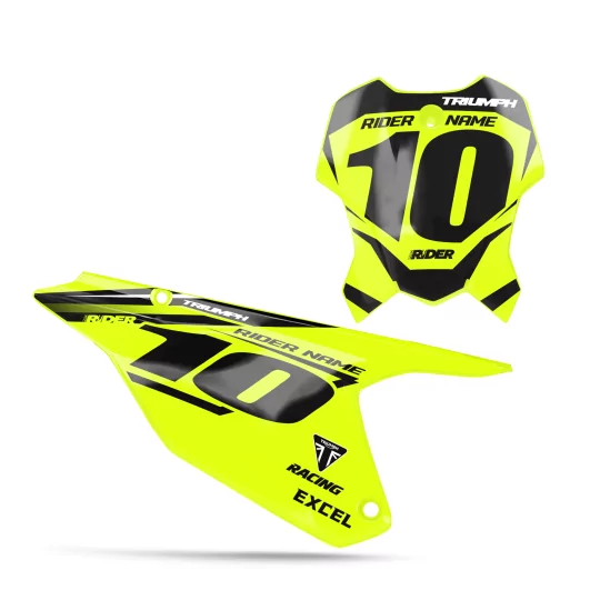 KIT DECO FONDS DE PLAQUES TRIUMPH Traker Yellow Black