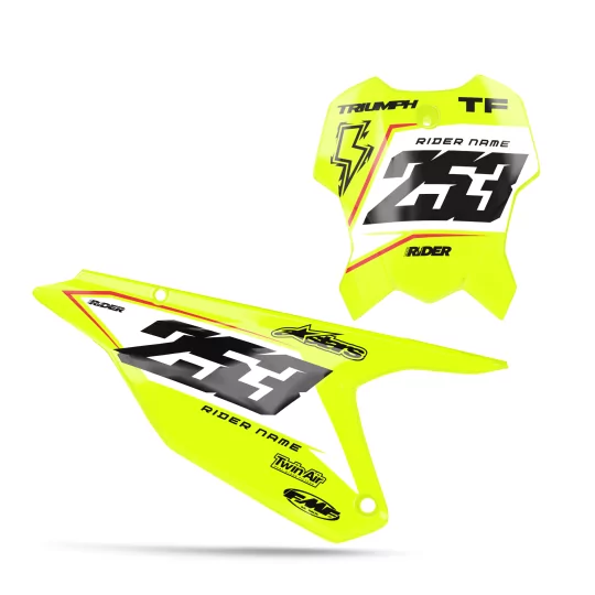 TRIUMPH NUMBER PLATE BACKGROUND GRAPHICS Vantax Yellow