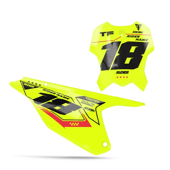 TRIUMPH NUMBER PLATE BACKGROUND GRAPHICS Varko Yellow