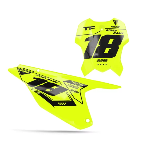TRIUMPH NUMBER PLATE BACKGROUND GRAPHICS Varko Yellow Black