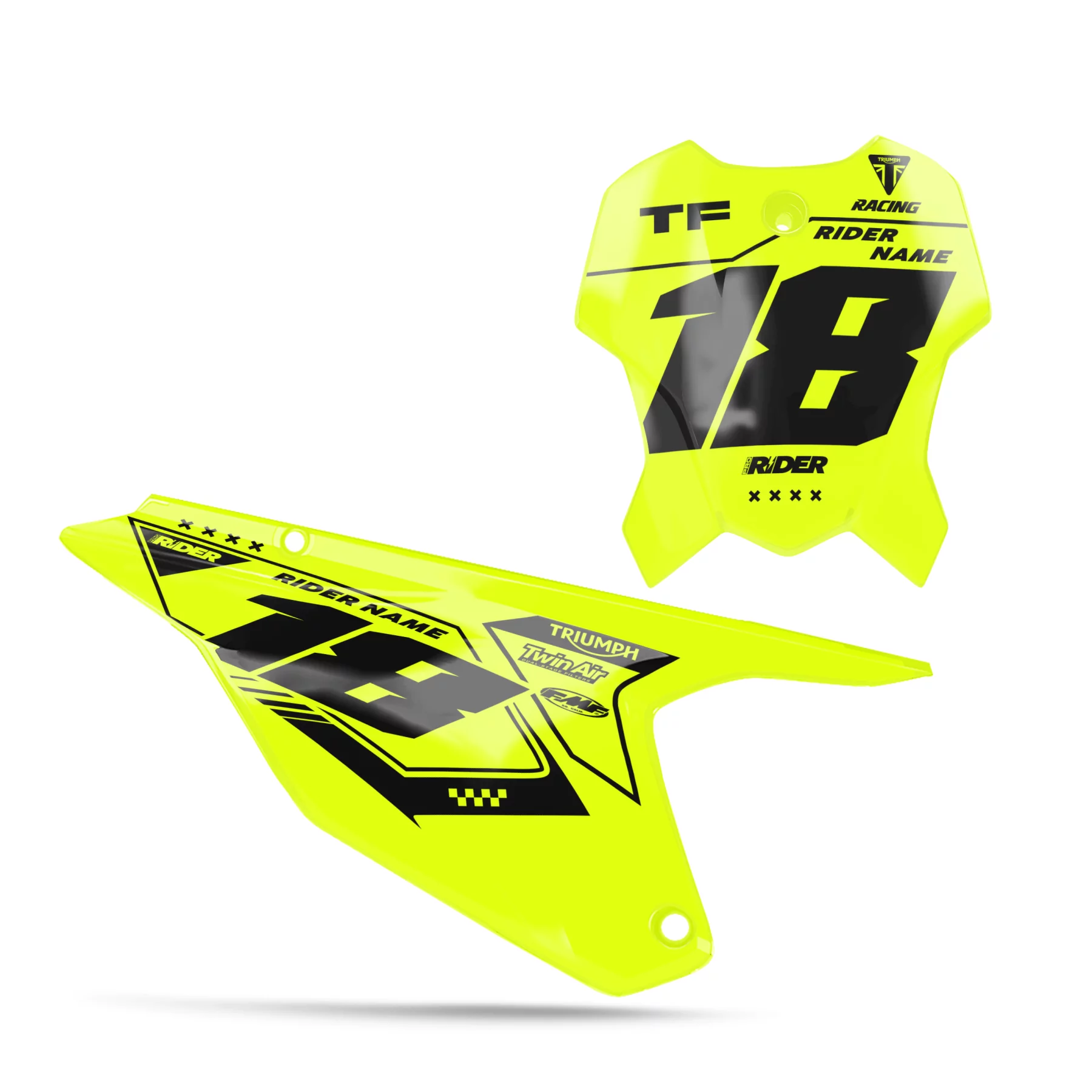 TRIUMPH NUMBER PLATE BACKGROUND GRAPHICS Varko Yellow Black