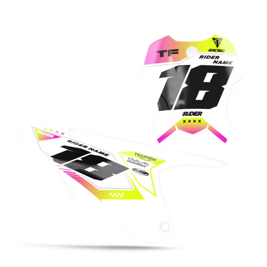 TRIUMPH NUMBER PLATE BACKGROUND GRAPHICS Varko Pink White