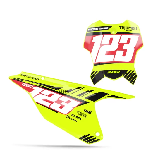 KIT DECO FONDS DE PLAQUES TRIUMPH Maxan Yellow Red