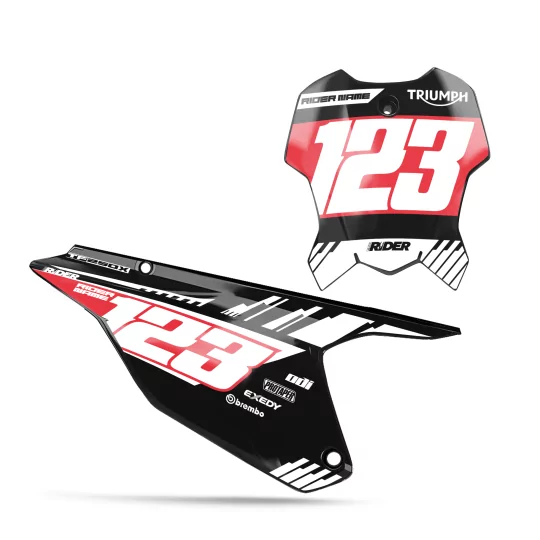KIT DECO FONDS DE PLAQUES TRIUMPH Maxan Black Red