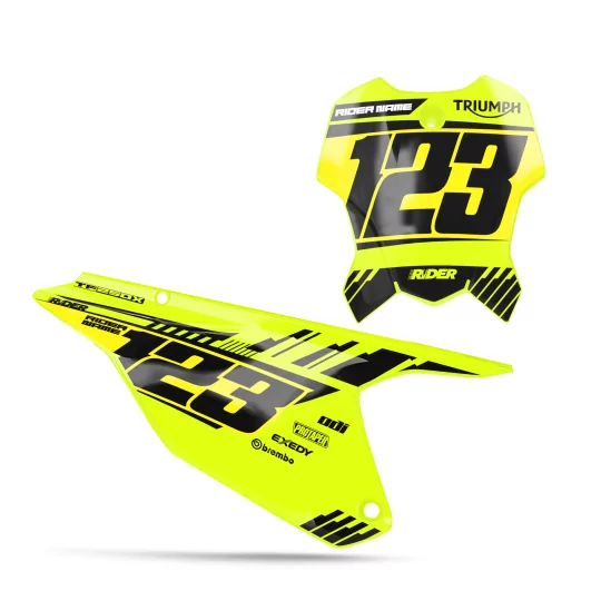 KIT DECO FONDS DE PLAQUES TRIUMPH Maxan Yellow Black