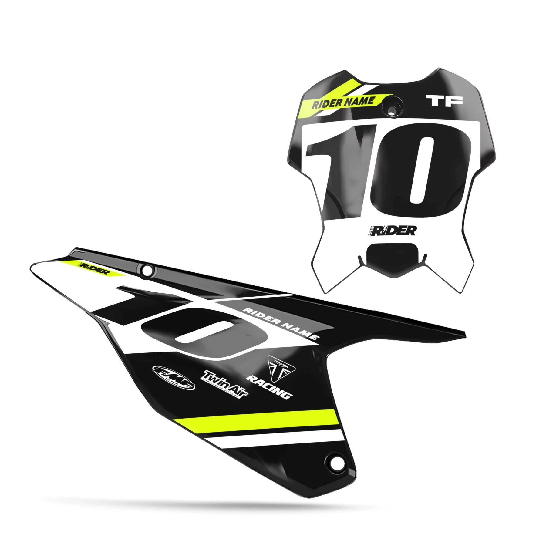 TRIUMPH NUMBER PLATE BACKGROUND GRAPHICS Varx Black White