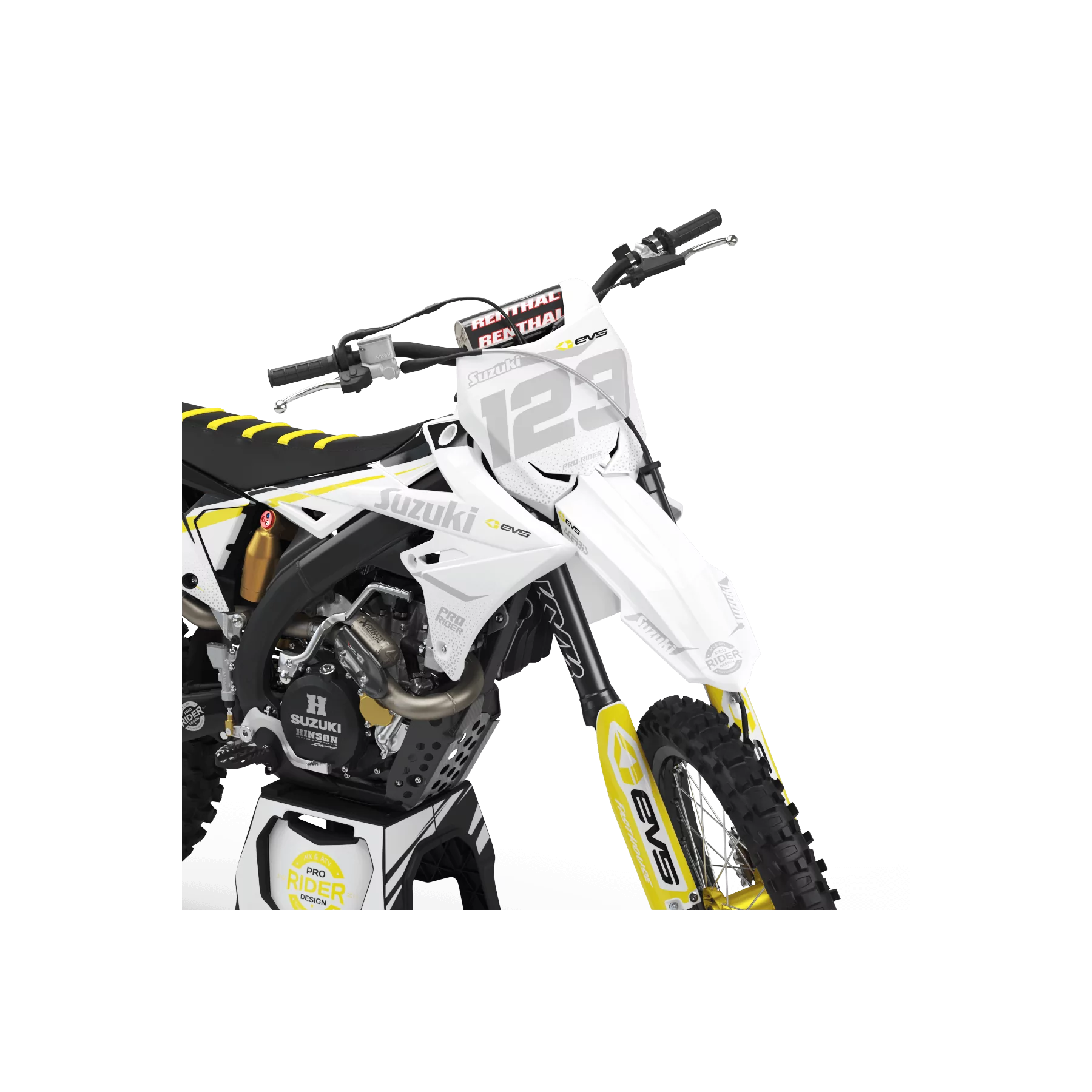 DEKOR Moto Dekor Motocross PERSO SUZUKI EVS BLACK AND WHITE