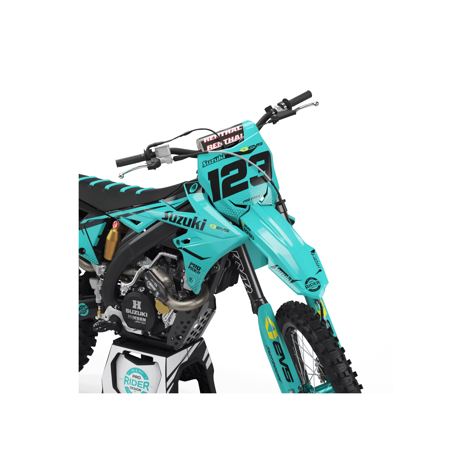 Kit adhesivos moto KIT ADHESIVOS Motocross PERSO SUZUKI EVS TEAL