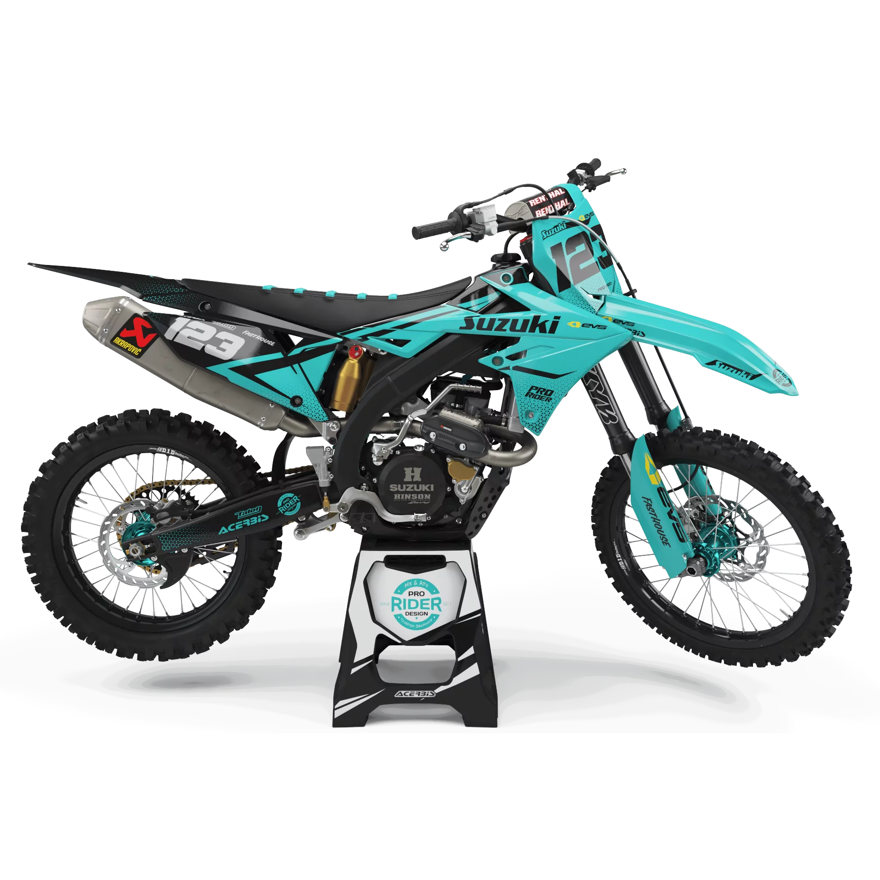 Kit adhesivos moto KIT ADHESIVOS Motocross PERSO SUZUKI EVS TEAL