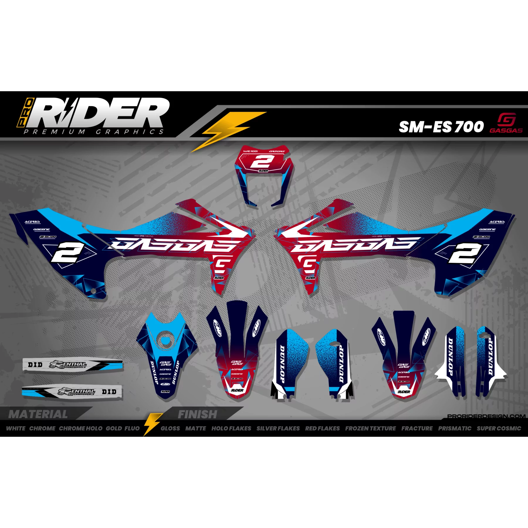 Graphics 700 GasGas | Ignis Red Light Blue
