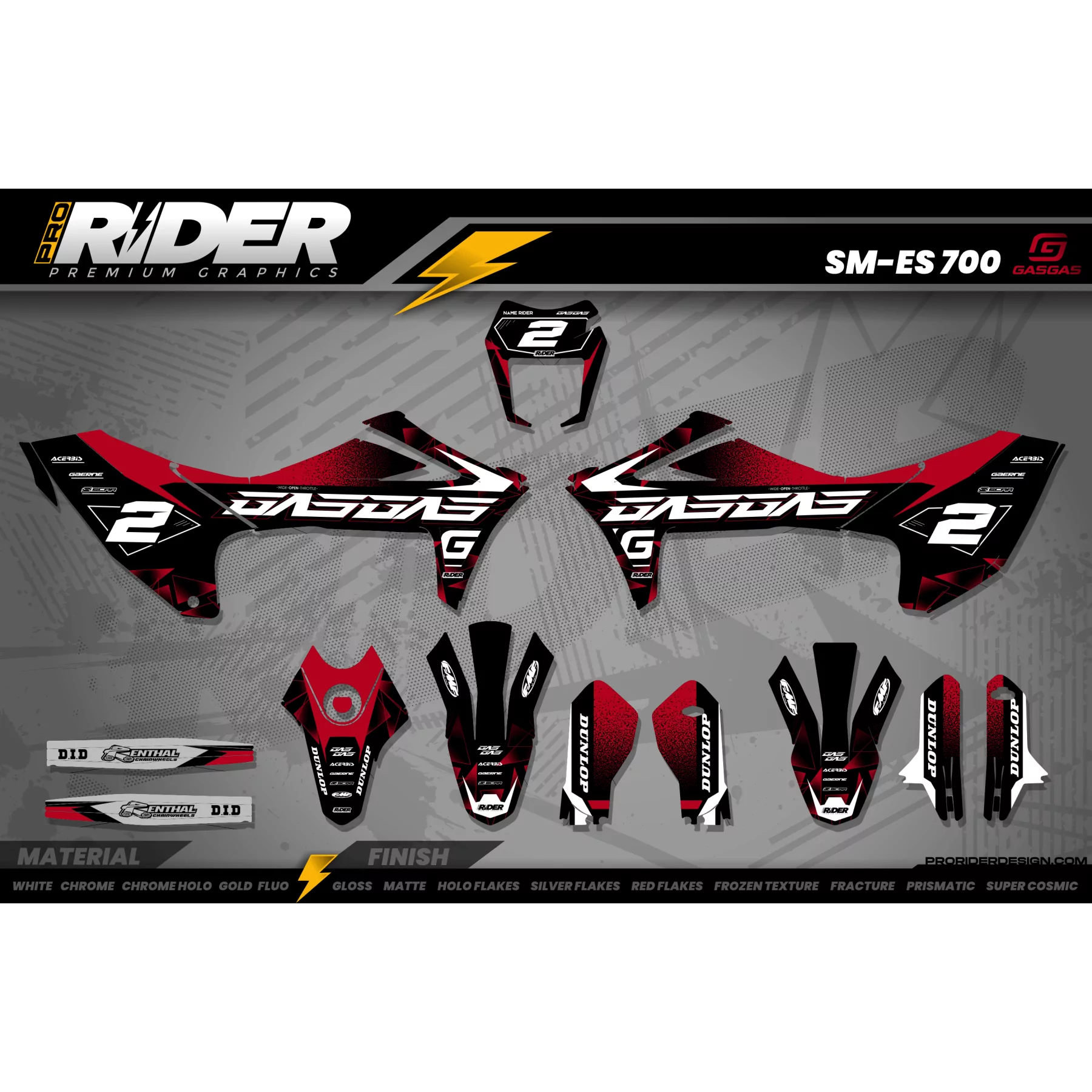 Grafiche 700 GasGas | Ignis nero rosso